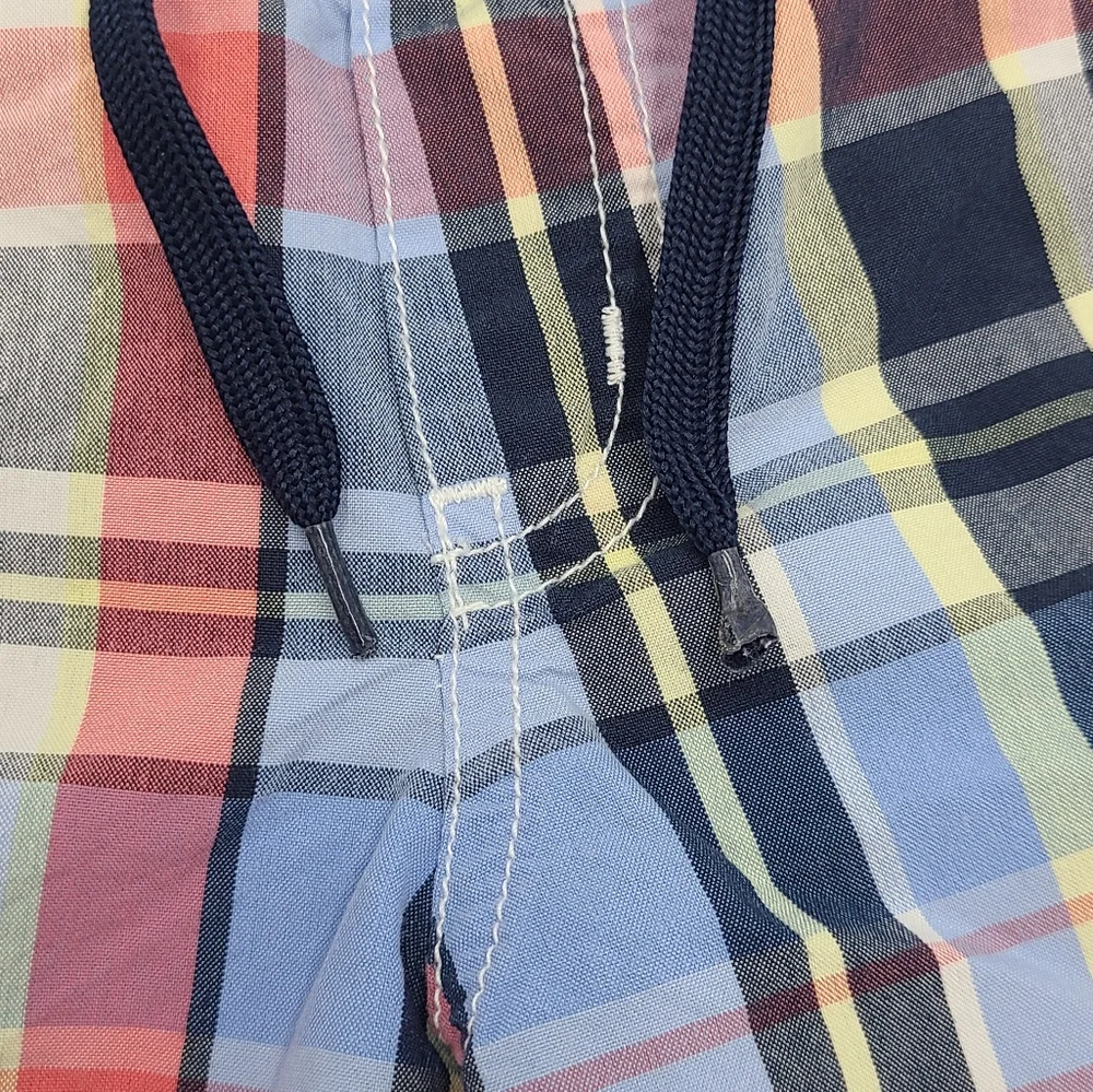 Janie and Jack baby boy plaid swim trunks size 6-12 months